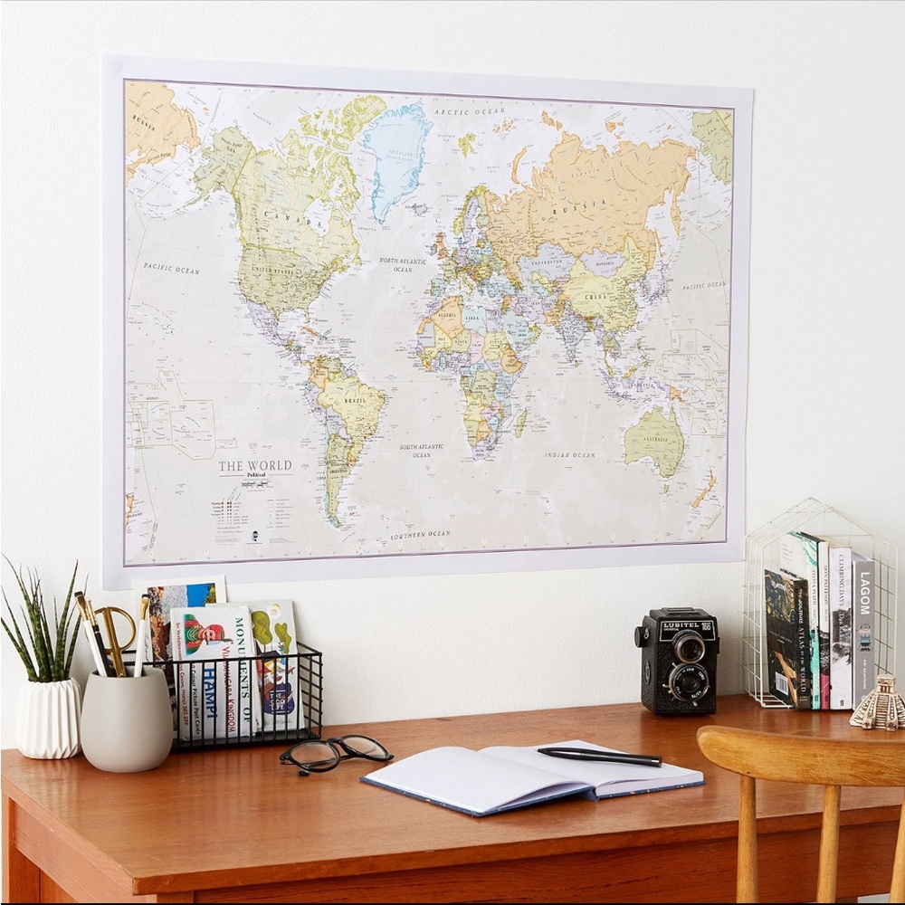 Custom large classic world map